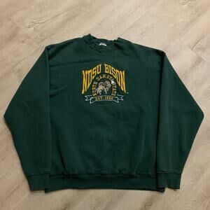 Vintage 90's NDSU Bison North Dakota State University Sweatshirt Men's XL Green